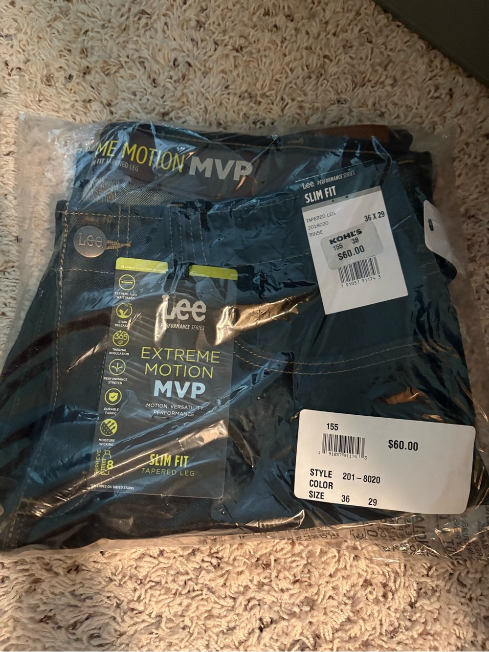 Lee Extreme Motion MVP Slim Fit Pants - Dark Blue